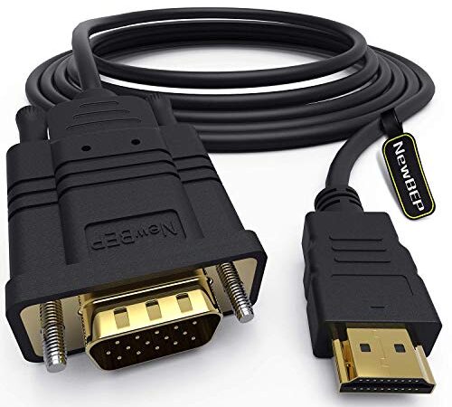 Cable Adaptador de HDMI a VGA, 6ft/1.8m Gold-Plated 1080P HDMI Male to VGA Male Active Video Converter Cord Support Notebook PC DVD Player Laptop TV Projector Monitor Etc