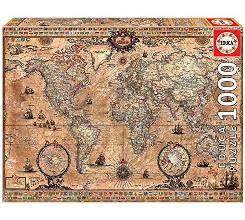Educa - Mapamundi Puzzle, 1000 Piezas, Multicolor (15159)