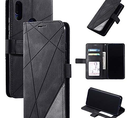 Funda para Honor 10 Lite Funda de cuero ,Funda para Huawei P Smart 2019 POT-LX1/LX3 POT-L21/L23 POT-LX1AF POT-LX1RUA / Honor 10 Lite HRY-AL00 HRY-TL00 HRY-LX1/LX2 HRY-L21/L22 Funda Carcasa Case Black