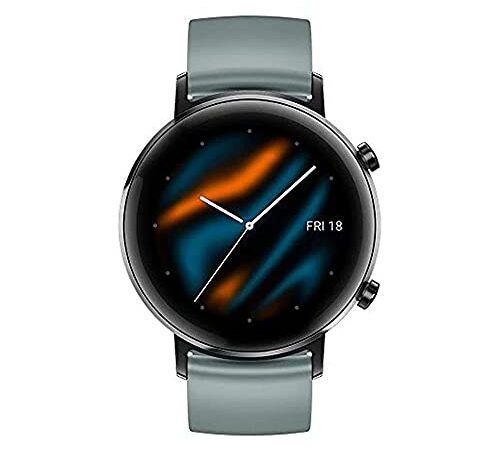 Huawei Watch GT 2 Sport - Smartwatch con Caja de 42 mm, Hasta 1 Semana de Batería, Pantalla táctil AMOLED 1.2", GPS, 15 Modos Deportivos, Pantalla 3D de Cristal, Gris (Lake Cyan)