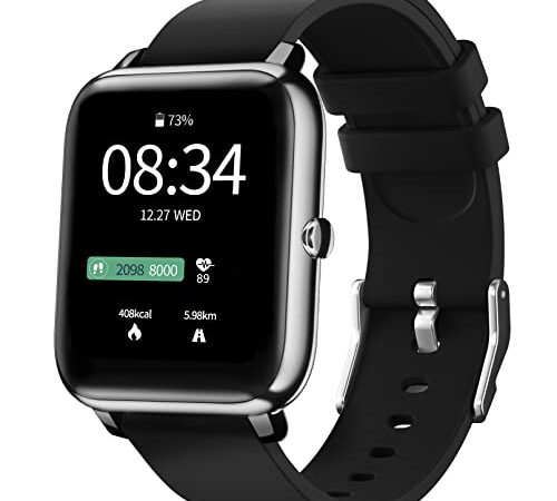 IDEALROYAL Reloj Inteligente Hombre Mujer, Smartwatch Hombre Pulsera Actividad Impermeable IP67 con Sanguíneo Presión Arterial Frecuencia Cardíaca Sueño, Podómetro Reloj Deportivo para iOS Android