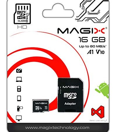 Magix Micro SD Card HD Series Class10 V10 + SD Adapter Up to 80MB/s (16GB)