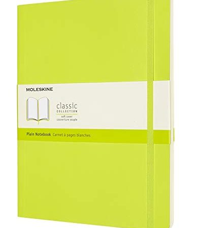 Moleskine - Cuaderno Clásico con Hojas en Blanco, Tapa Blanda y Cierre con Goma Elástica, Tamaño XL 19 x 25 cm, Color Verde Limón, 192 páginas