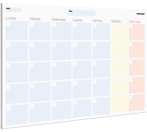 PACKLIST Planificador Mensual, Organizador Mensual A4 - Agenda Mensual Calendario Perpetuo 2022/23/24 - Monthly Planner, Planner Mensual, 25 Hojas. Agenda Planificador en Formato Calendario Mensual