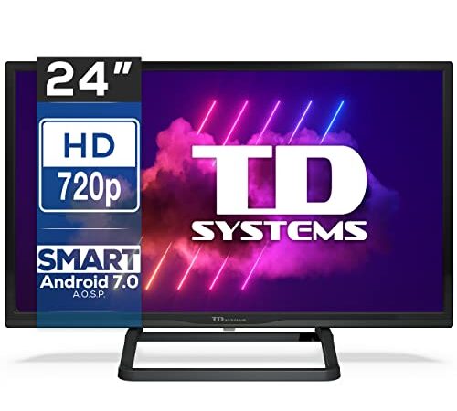 TD Systems - Smart TV 24 Pulgadas - Televisores 3 años de garantía, Android, 2X HDMI, 2X USB - K24DLX11HS