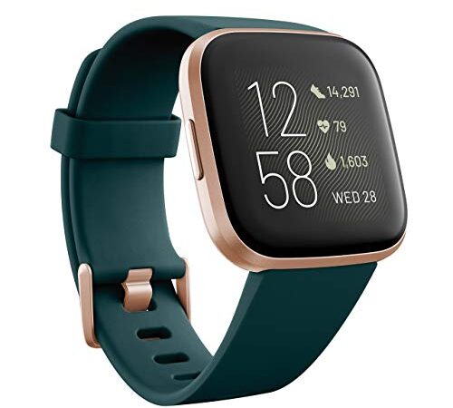 Fitbit Versa 2 - Smartwatch de salud y forma física, Verde y Rosa, con Alexa integrada