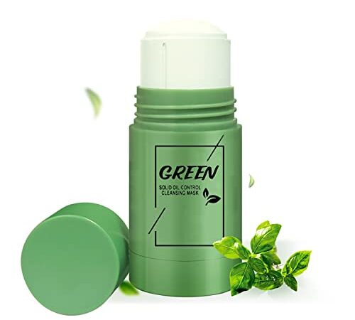 Green Mask Stick,Máscara de Té Verde,Mascarilla de Arcilla De Limpieza Profunda Poros y Espinillas,Hidratar Piel, Ajustar el Equilibrio de Agua y Aceite