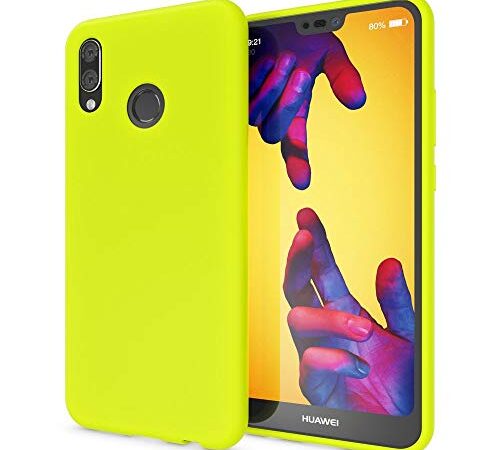NALIA Funda Neon Compatible con Huawei P20 Lite, Carcasa Protectora Movil Silicona Ultra-Fina Gel Bumper Estuche, Goma Cubierta Telefono Cobertura Delgado Cover Smart-Phone Case, Color:Amarillo