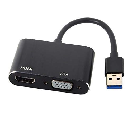 USB 3.0 & 2.0 to HDMI & VGA HDTV Adapter Cable External Graphics Card for Windows MacBook Laptop