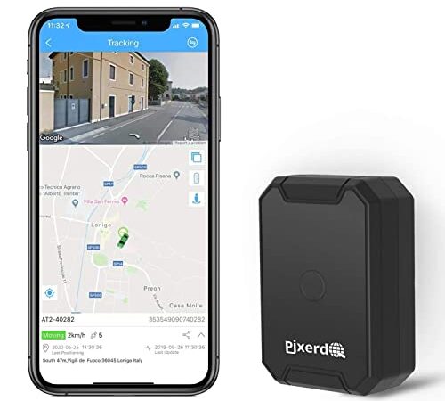 AT1 GPS Tracker Magnético, 6000mAH Localizador GPS para Coche para Moto Bicicleta, Alarma de Sobrevelocidad/Vibración/Desmontaje/Valla Geo - Lncoon App & Web SIM Incluida