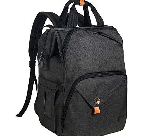 Hap Tim Mochila con bolsa para cambiar pañales para bebés / correas de cochecito / bolsillos con aislamiento, muchos bolsillos y mochila con bolsa de pañales para viajes Space de almacenamiento