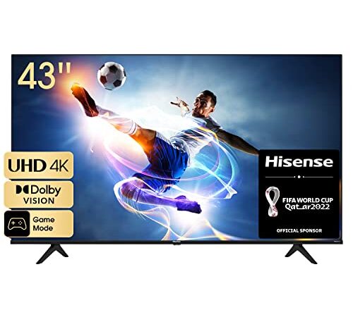 Hisense 43A6EG (43 Pulgadas) 2022 Series - Smart TV 4K UHD con Dolby Vision HDR, DTS Virtual X, Freeview Play, Alexa Built-in, Bluetooth (Nuevo 2022), Black