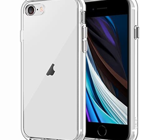 JETech Funda para iPhone SE 3/2 (Modelo 2022/2020), iPhone 8 y iPhone 7, Anti-Amarillo y Anti- Choques y Anti- Arañazos (Transparente)