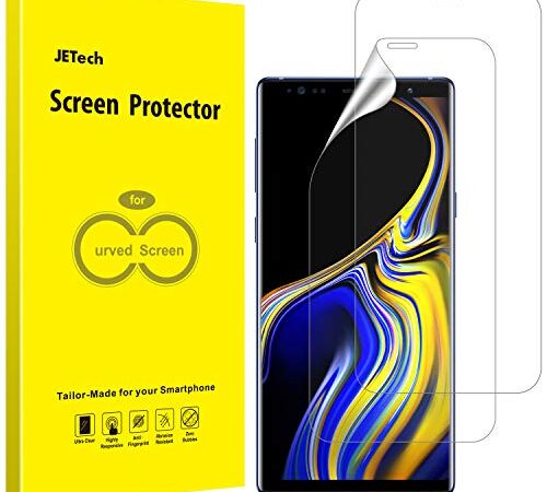 JETech Protector Pantalla Compatible Samsung Galaxy Note 9, Ultra Transpanrente Película de TPU, Compatible con Funda, 2 Unidades