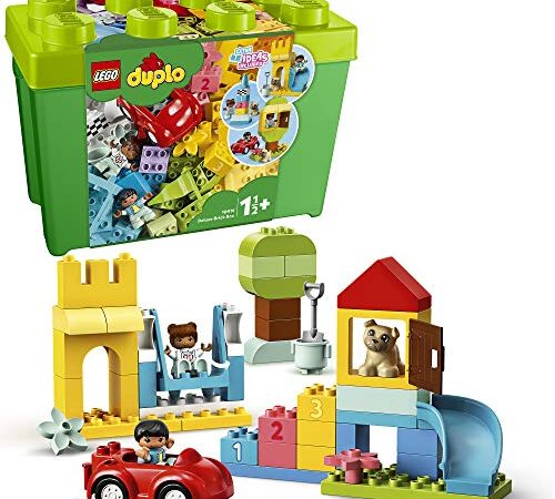 LEGO 10914 Duplo Caja de Ladrillos Deluxe, Juguete Creativo para Niños de 1.5 - 2 Años o Más, Casa de Muñecas, Coche, Perrito y Figuras