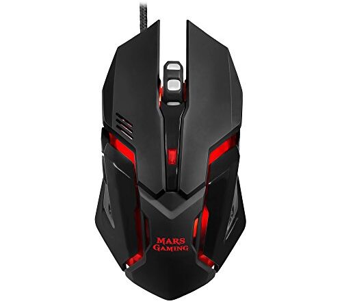 Mars Gaming MRM0, Ratón Gaming Óptico, 4000DPI, RGB Flow, 6 botones, Negro