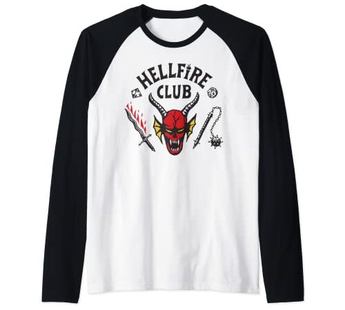 Stranger Things 4 Hellfire Club Logo Camiseta Manga Raglan