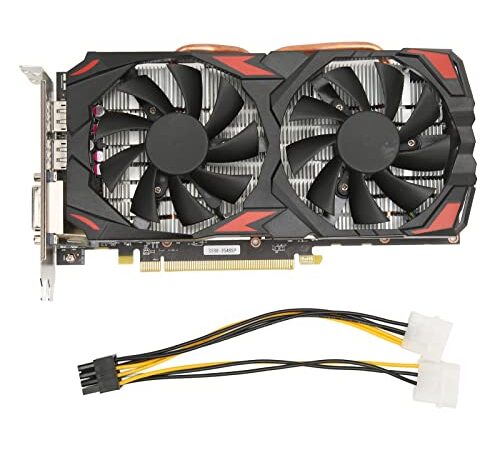 Tarjeta Gráfica RX 580, Tarjeta Gráfica de Video para PC GDDR5 de 8 GB Original de 256 Bits con 2 Ventiladores de Refrigeración Interfaz PCI Express 3.0x16 Tarjeta Gráfica para Juegos para Computadora