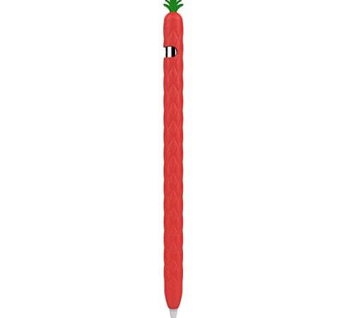 BEYEE Estuche de Silicona Suave Funda Protectora Accesorios (Lindo diseño de Forma de Fruta) Compatible con Apple Pencil de 1ª generación (Rojo)