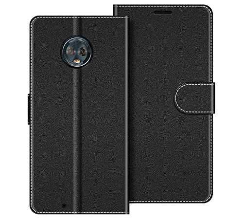 COODIO Funda Motorola Moto G6 con Tapa, Funda Movil Motorola Moto G6, Funda Libro Motorola Moto G6 Carcasa Magnético Funda para Motorola Moto G6, Negro