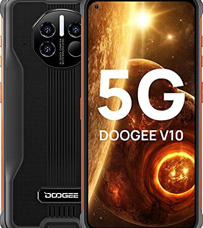 DOOGEE V10 [2022] Movil Resistente 5G, 8GB+128GB, 8500mAh 33W Cargar, Android 11 Teléfono Móvil, Dimensity700, 48MP Triple AI Cámara, IP68/IP69K Movil Todoterreno con Termómetro Infrarrojo, 6.39", NFC