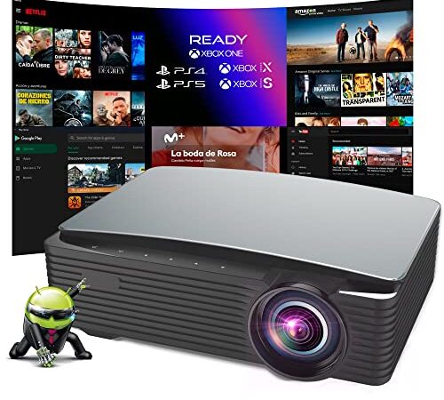 Proyector 4K, Unicview FHD2000, Enfoque motorizado, Proyector con Android, 9500 Lúmenes, Fullhd Nativo, Cine en Casa 300", Dolby Digital AC3, Keystone 4D, Preparado para PS5, Xbox, Zoom Digital