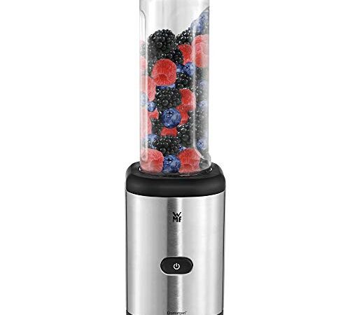 WMF Kult X Mix & Go Batidora de Vaso Individual 600 ml, licuadora para llevar, 300 W, acero inoxidable libre de BPA, Color Plateado