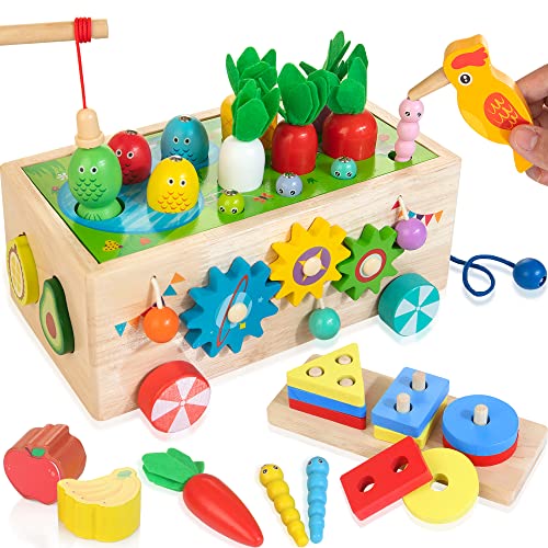 Juguete Montessori Bebé 1 2 3 Años, 25 Piezas Juego Educativo 12 18 24 36  Meses, Cubo Caja Madera, Clasificar Colores Formas, Habilidades Motoras,  Regalos Niños Niñas Navidad Reyes Magos Cumpleaños