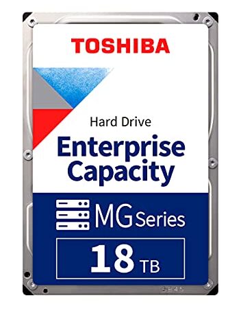 Disco duro interno Toshiba de 18TB para empresas-Serie MG Disco duro SATA de 3,5" Servidor y almacenamiento principal funcionamiento fiable 24/7 almacenamiento a hiperescala y en la nube(MG08ACA16TE)