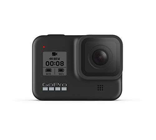 GoPro HERO8 Black, Cámara de Acción Digital 4K Resistente al Agua con Estabilización Hipersuave, Pantalla Táctil y Control de Voz: Transmisión en Vivo Full HD, Bluetooth USB Wireless