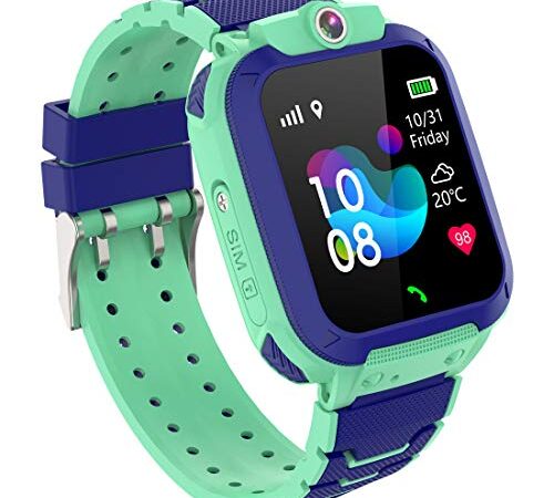 GPS Reloj Inteligente Niña - Smartwatch Niños Reloj GPS Niños Localizador, Reloj Inteligente Niño Niña Regalo, Reloj Niño con Llamada Telefónica SOS Cámara Juegos Despertador GPS Tracker Podómetro