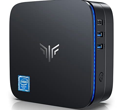 NiPoGi Mini PC, 8GB RAM 128GB SSD Ιntel Celeron J3455 Windows 10 Pro Mini Ordenador, Soporte 2.5" SSD/mSATA SSD, 2.4G+5G WiFi, Gigabit Ethernet, BT 4.2, 4K, Dual HDMI Office Mini Computadora