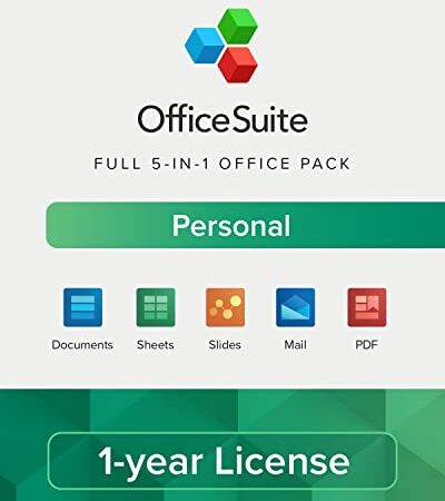 OfficeSuite Personal Compatible with Microsoft® Office Word® Excel® & PowerPoint® and Adobe® PDF - 1 Year License for 1 Windows & 2 Mobile Devices