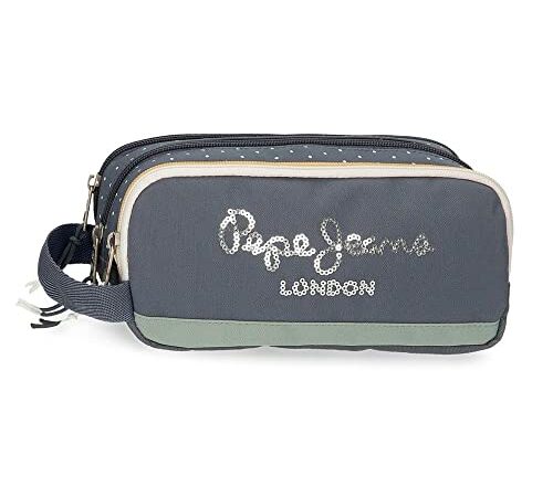 Pepe Jeans Laila Estuche Triple Azul 22x10x9 cms Poliéster