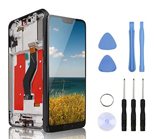 Yodoit Pantalla para Huawei P20 Pro Reemplazo con Marco LCD Digitalizador táctil CLT-AL01 CLT-L29 CLT-L09 Conjunto de Panel de Vidrio Completo de Herramientas de reparación con Kit