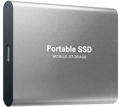 2TB disco duro externo, disco duro externo portátil de USB 3.1 de alta velocidad viene con dos adaptadores HDD externos para Mac, PC, portátil (plateado-2TB)