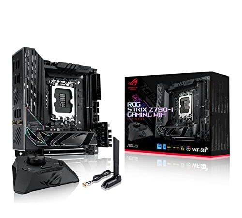 ASUS ROG STRIX Z790-I GAMING WIFI - Placa base Intel LGA 1700 Mini-ITX (VRM de 10 + 1 fases, DDR5, dos ranuras M.2, PCIe 5.0, WiFi 6E, Thunderbolt 4 y USB 3.2 Gen 2x2 tipo C)