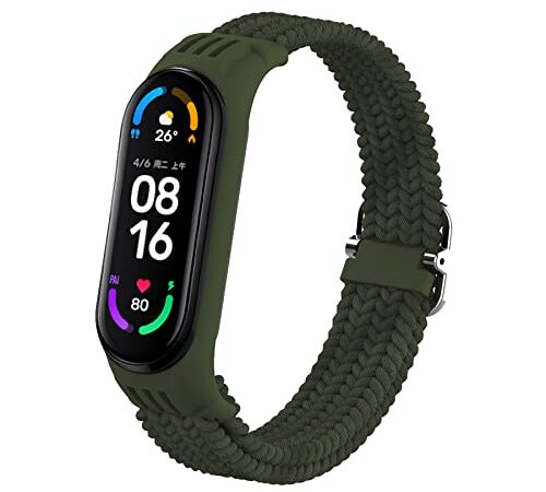 CHULN Correa para Xiaomi Mi Band 6/Xiaomi Mi Band 5/Xiaomi Mi Band 4/Xiaomi Mi Band 3,Nylon Trenzadas Elásticas Pulsera de Reemplazo para Xiaomi Mi Band 6/5/4/3.