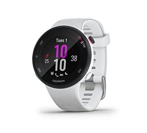 Garmin Forerunner 45S - Reloj GPS para Correr de Diseño Estilizado con Amplias Funciones de Carrera, Planes de Entrenamiento, Medición de la Frecuencia Cardiaca en la Muñeca, Blanco