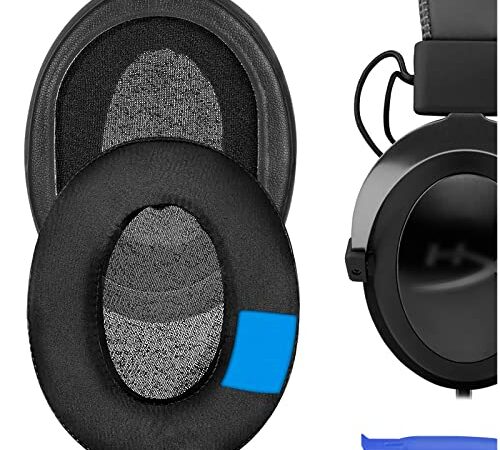 Geekria Sport Almohadillas de Gel refrigerante para HyperX Cloud II, 2, Mix, Alpha, Cloud Flight, Stinger, Revolver S Almohadilla para Auriculares/Funda para los oídos (Extra Gruesa/Negra)