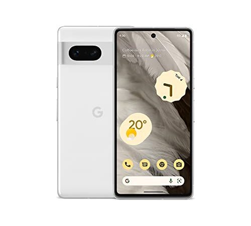 Google Pixel 7: smartphone 5G Android libre con objetivo gran angular y batería de 24 horas de duración, 128GB, Nieve (Blanco)