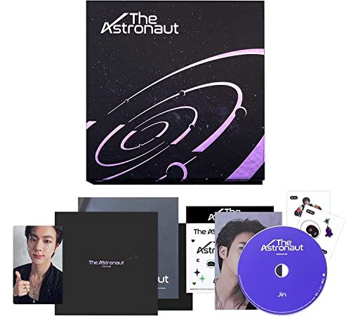 JIN of BTS - [The Astronaut] (VERSION 01) Out Cover + Photobook + CD + Lyric Card + Postcard + Graphic Sticker + Seal Sticker + Photocard + Poster + 2 Extra Photocards