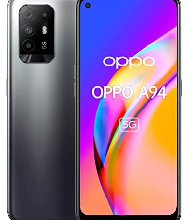 OPPO A94 5G - Teléfono Móvil libre, 8GB+128GB, Cámara 48+8+2+2+16 MP, Smartphone Android, Batería 4310mAh, Carga Rápida 30W, Dual SIM - Negro