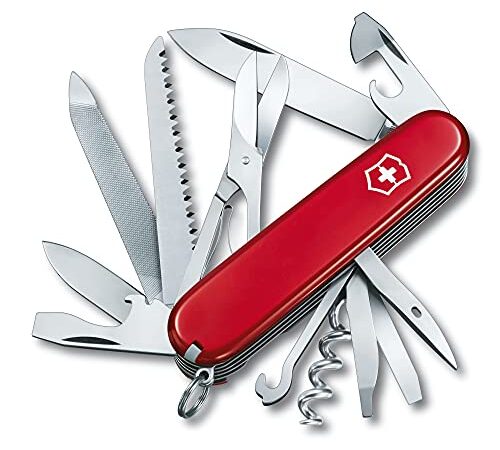 Victorinox Ranger Navaja con 21 funciones, incluyendo sierra para metal, cincel de madera y tijeras, de color rojo