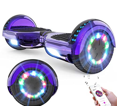 GeekMe Hoverboards de 6.5" Dual Motors 2 Ruedas de Equilibrio automático hoverboards con Luces LED Bluetooth Modelo