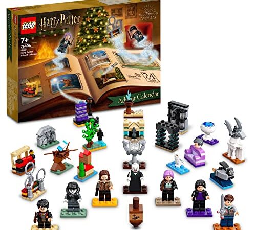 LEGO 76404 Harry Potter Calendario de Adviento 2022 con Juego de Mesa, 7 Mini Figuras y Escenas de Las Películas, Regalos y Juguetes de Navidad