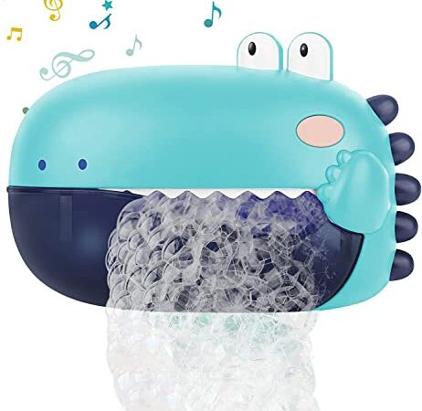 Lehoo Castle Juguetes Bañera para Bebé, Dinosaurios Burbujas Bañera Niños con música, Juguete para Burbujas Bañera con Capacidad de 250 ml