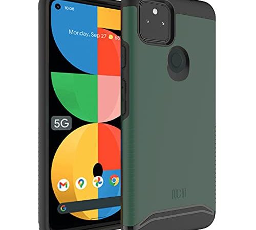 TUDIA DualShield - Funda protectora rígida para Google Pixel 5a 5G (2021), [Fusionar] a prueba de golpes de doble capa de grado militar delgada para Google Pixel 5a 5G (verde cazador)