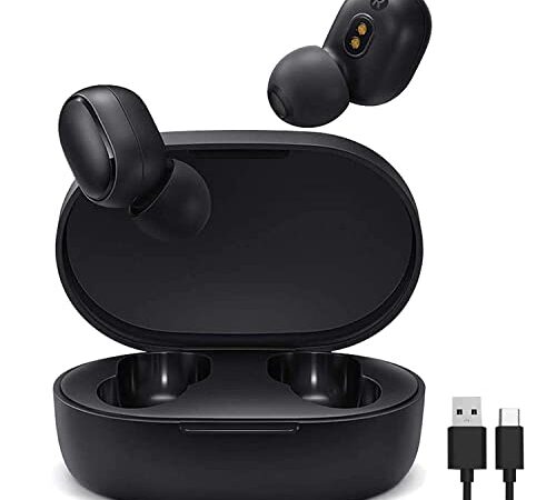 WANFEI Redmi Airdots básica 2 Auriculares Inalámbricos, Mi Earbuds Basic 2 Auriculares Bluetooth 5.0, Mini Auriculares Wireless IPX4 Estéreo Genuino Auriculares con Micrófono Caja Carga 300 mAh