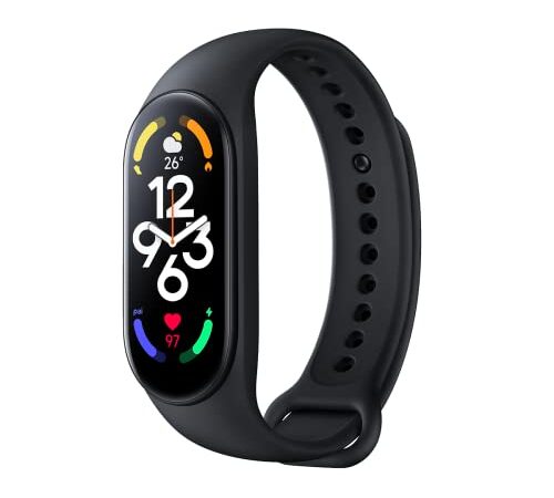 Xiaomi Smart Band 7 - Pulsera de actividad con Pantalla AMOLED de 1,62", 326 ppp, 110 modos deportivos, monitoreo frecuencia cardíaca, sueño, estrés, SpO2, 5 ATM, Negro